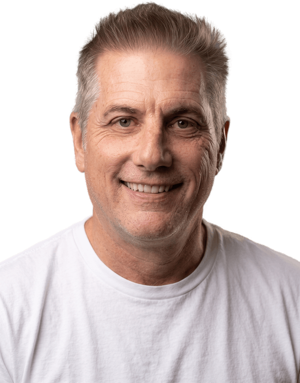 Chris Lannon, smiling